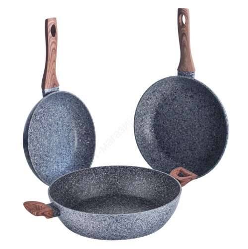 Berlinger Huas 3 pcs Marbele Coating frypan set, Forest Line
