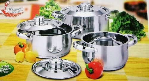 *****BRAND NEW 6 PCS STAINLESS STEEL COOKWARE SET***** NEW DESIGN FOR MODERN KITCHENS*****