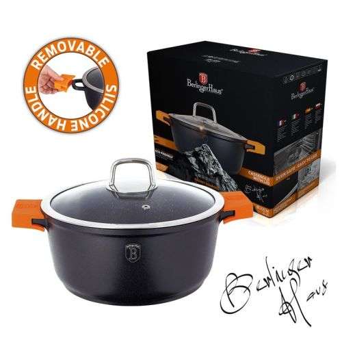 Berlingerhaus BH-1099 Casserole with lid 36 cm, 13 LITER  Granite Diamond Line