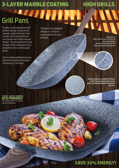 Berlinger Haus - Marble Coating Fry & Grill Set - 3 Piece BH-1215