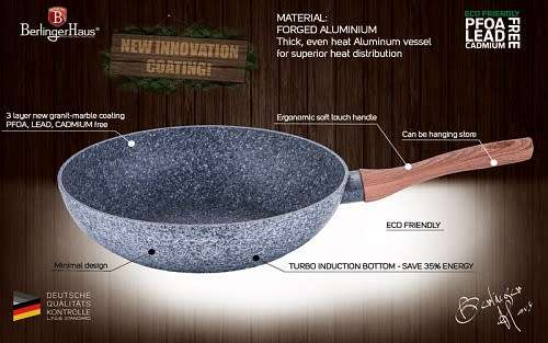 Berlinger Huas 3 pcs Marbele Coating frypan set, Forest Line BH-1214
