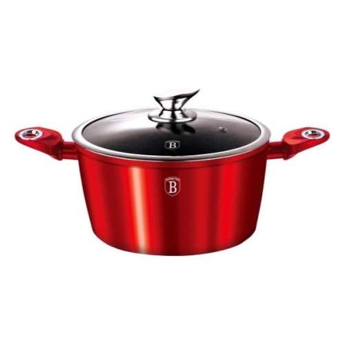 BH-1257 Casserole with lid 24 cm, Burgundy Metallic Line