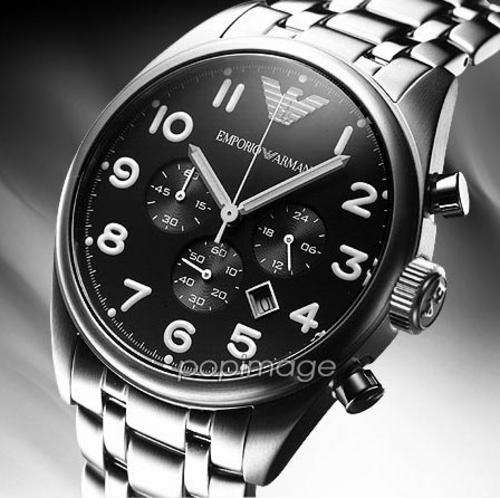 **** Brand New ***  Emporio Armani Quartz Black Dial Men's Watch AR0508    *****