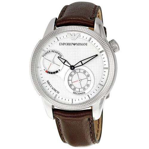 Emporio Armani Gents Meccanico Automatic Brown Leather Watch AR4644