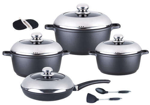 ***Dessini Italy*** 12pcs Cookware Set [ Worth 2799 ] Die-Cast - NonStick - Dual Layer Xylon - InSto