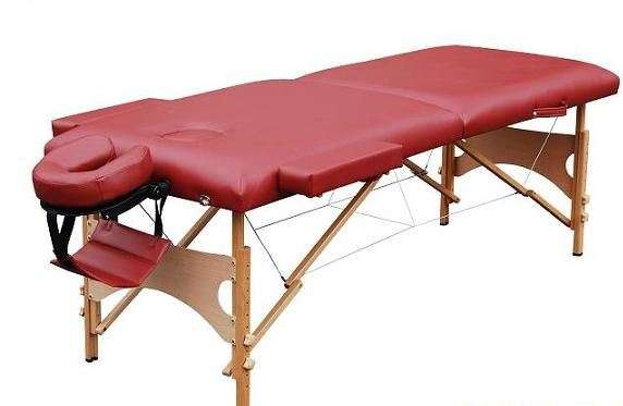 R3499 [ Portable 2 - Section Wood Massage Table ] 4cm Foam Thickness*** Only Red Colours Availa