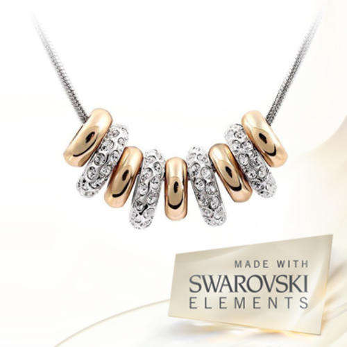 9 Ring Swarovski Elements Crystal Necklace