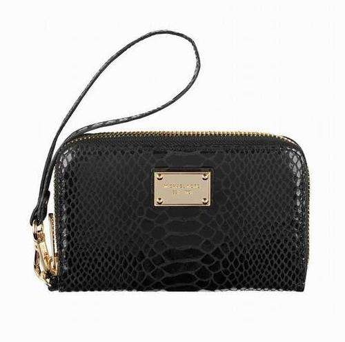 MICHAEL Michael Kors Exclusive iPhoneÂ® 5S, 5C, 5, 4s & 4 Wallet, Black Snake-Embossed