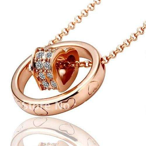 Rose Gold Hearts Ring Necklace  FREE Gift Box included