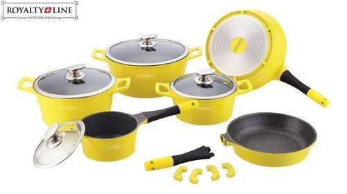( Royalty Line ) Granite & Marble Coating Cookware Set ( 14pcs ) 100% Authentic ( From Switzerland )