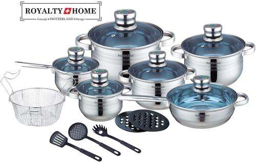 (18 pcs finest grade material) Stainless Steel Cookware Royalty Line ( Switzerland ) 100% Authentic