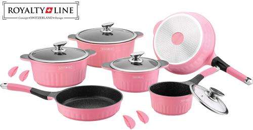 ( Royalty Line ) Granite & Marble Coating Cookware Set ( 14pcs ) 100% Authentic ( From Switzerland )