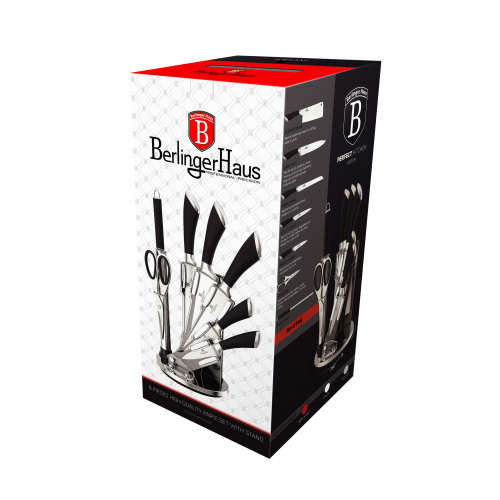 Berlinger Haus 8-Piece knife set with stand, SS, Perfect Kitchen Line BH-ST8B