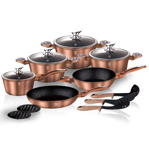 Berlinger Haus 15-Piece Marble Coating Metallic Line Cookware Set