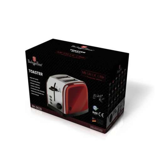 BERLINGER HAUS 2-SLICE TOASTER BURGUNDY METALLIC LINE