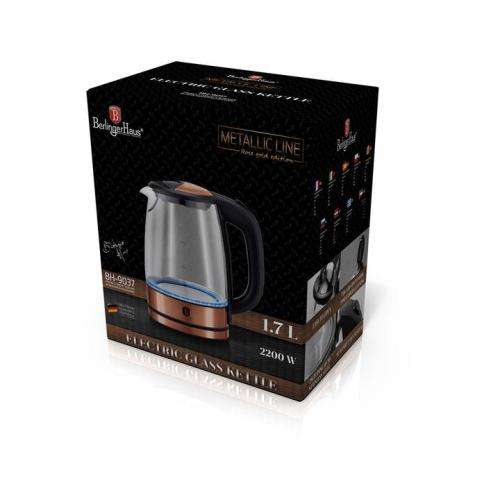 BERLINGER HAUS 2200W ELECTRIC GLASS KETTLE - ROSE GOLD METALLIC