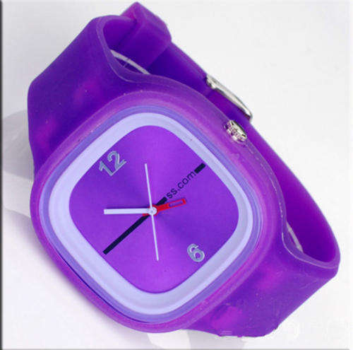silicone sport  Wrist quartz Watch Fashion Unisex PURPLE