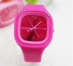 silicone sport  Wrist quartz Watch Fashion Unisex DARK PINK