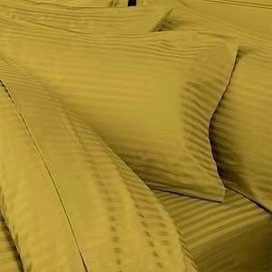 New Arrivals 6 piece Queen SIZE SEXY Striped GOLD SATIN SHEET SET