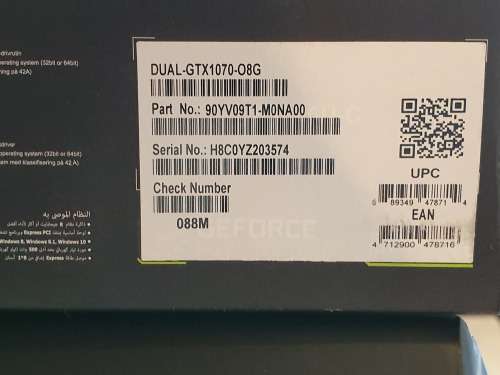 ASUS GTX 1070 Dual OC 8GB GDDR5
