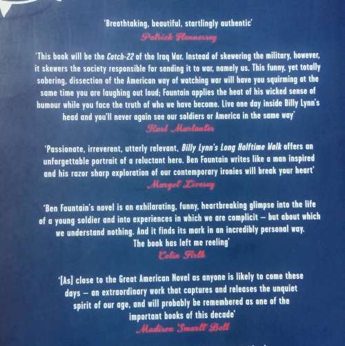 Ben Fountain: Billy Lynn`s Long halftime walk.