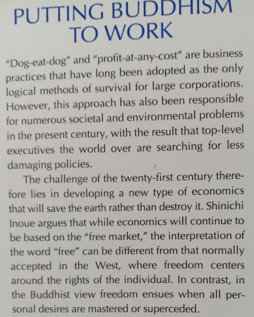 Putting Buddhism to work - A new approach to management and business: Shinichi Inoue