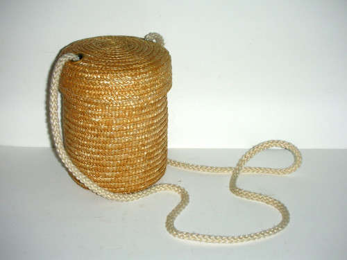 Vintage Woven Straw Handbag PLUS FREE 1930's EGYPTIAN TOOLED LEATHER CLUTCH