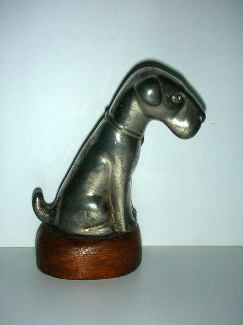 Modernist Art Deco Spelter or Pewter Dog Pepper
