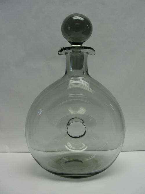 Holmegaard Denmark Smoke Glass Decanter by Per Lutken