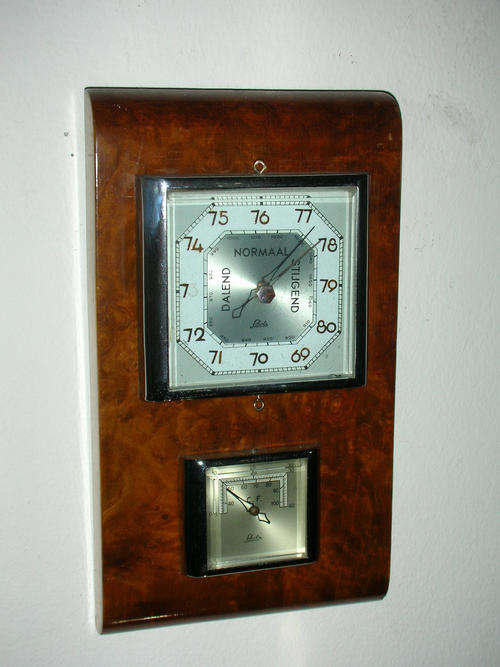 Art Deco Walnut Veneer  Barometer