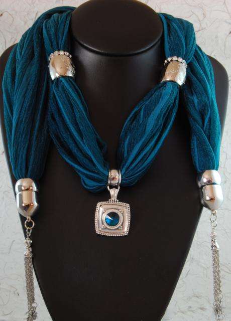 Summer sale!! Stunning Teal Pendant Scarve! A Must Have!!