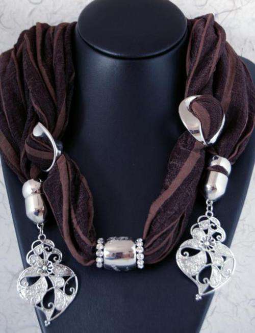 Summer sale!! Chocolate Brown Scarve with lots of detail