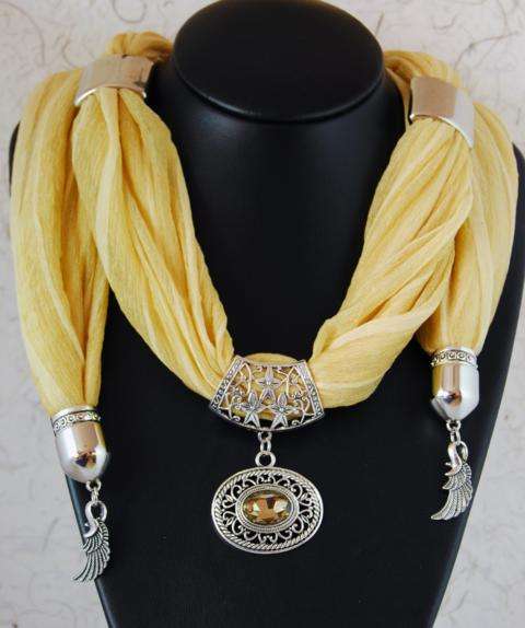Summer sale!! Beautiful Mustard Pendant Scarve!