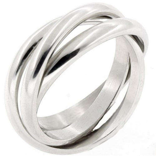 Summer Sale !! Stunning Russian-Style Stainless Steel Ring -- Size 6