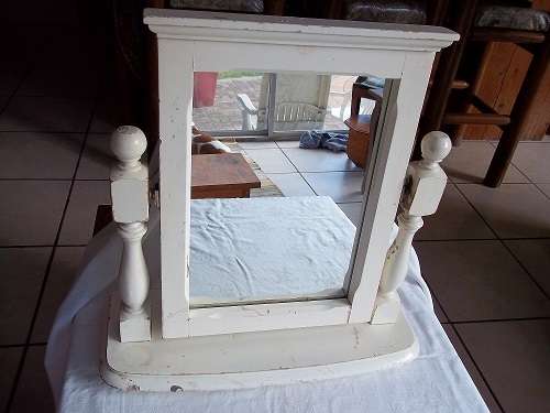Beautiful vintage painted pivot shaving mirror
