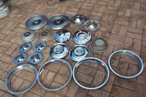 Huge lot of vintage hubcaps and wheel trims for 1 bid