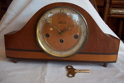 Vintage German Hermle art deco mantel clock