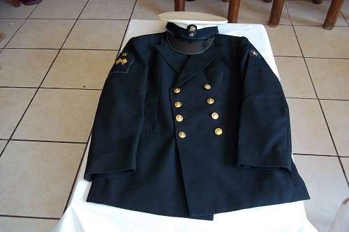 Vintage SA Navy Petty Officers peaked cap and blazer