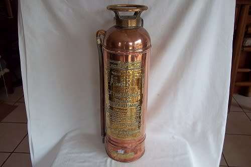Large antique Alert copper and brass fire extinguisher c1900