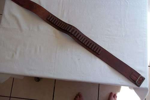 Vintage leather 40" bandolier/ ammunition belt
