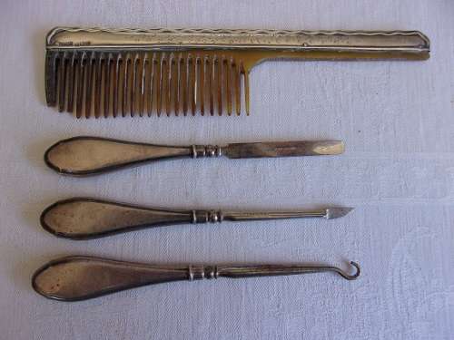 4 Antique Sterling silver items for your dressing table