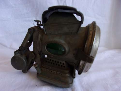 Antique Joseph Lucas Ltd Petroleum Silver King motorbike/ bicycle lamp