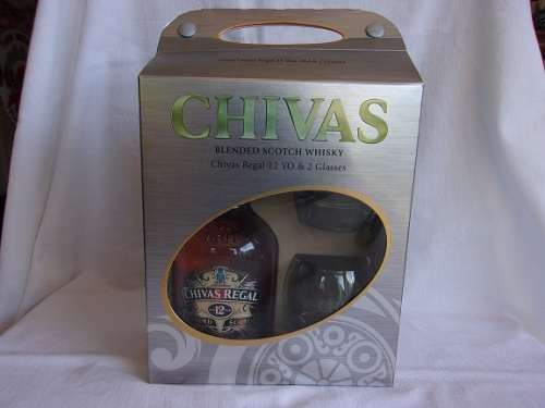 Chivas Regal 750ml 12 year gift pack with 2 glasses - full/sealed/box