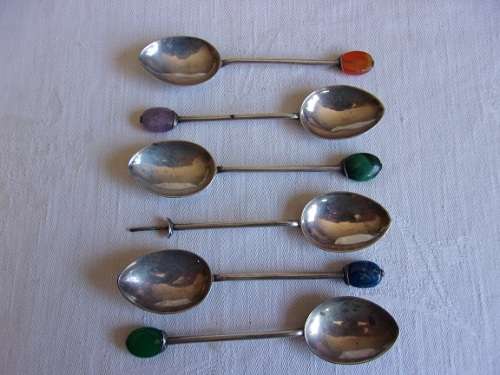 Set of 6 vintage Sterling silver coffee bean teaspoons