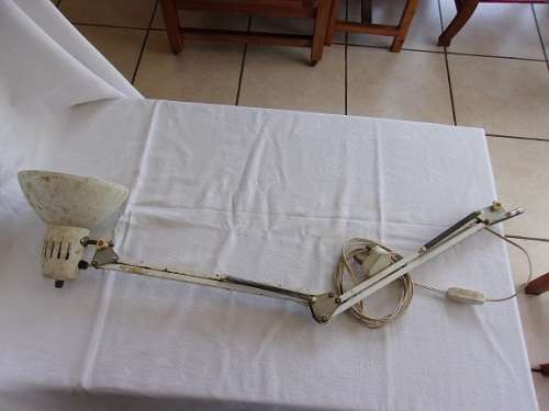 Vintage anglepoise lamp with enamel shade for restoration