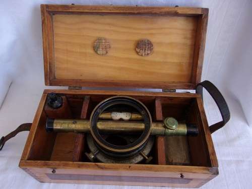 Vintage brass Bostrom-Brady Mfg. Co. model 4 theodolite in original box