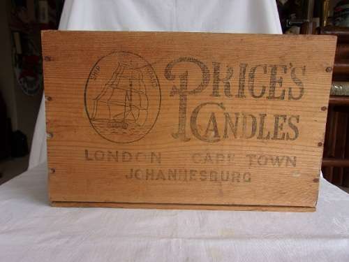 Vintage original Price's Candles/ "Motorine" wooden shipping crate