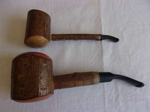 2 Vintage stamped Cherrywood smoking pipes for 1 bid - unused