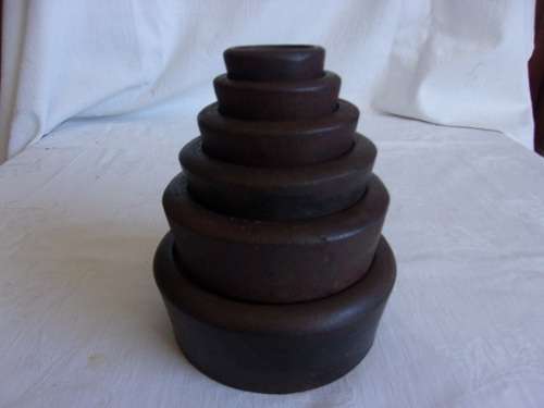 Set of 6 large vintage Imperial cast iron stacking weights