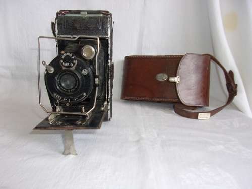 Rare vintage G. Rodenstock Munchin Trinar Vario folding camera in leather carry case